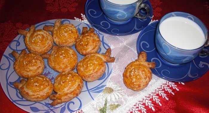 Сырно-кунжутное печенье «Улитки»