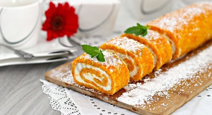 Морковный рулет с сыром