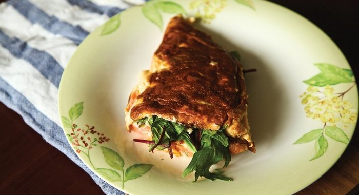 Завтрак за 15 минут - омлет с семгой