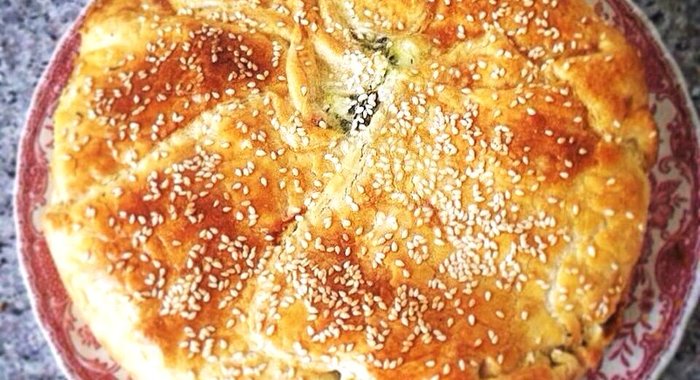 Пирог c кабачками и щавелем