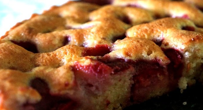 Клубничный пирог с ванилью