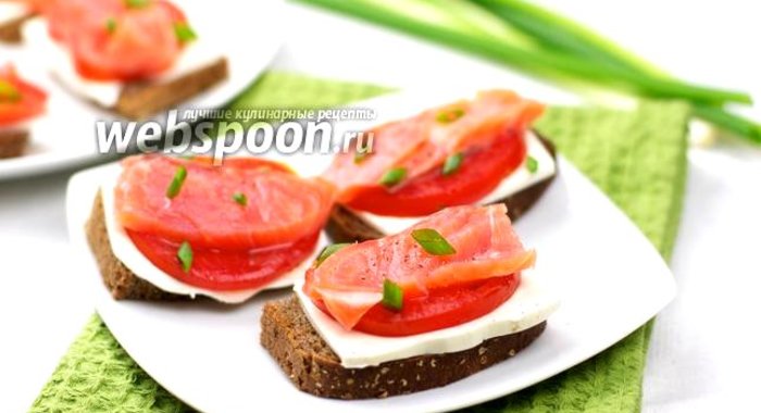 Бутерброды с лососем и фетаксой