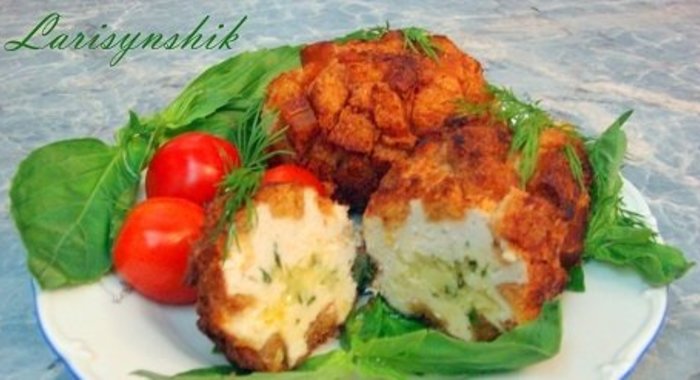 Куриные котлеты с сыром Папараць кветка