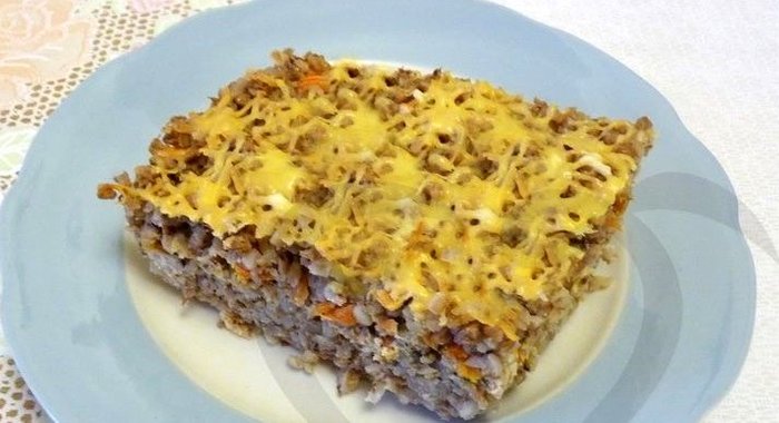 Запеканка из гречки с фаршем