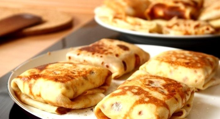 Блинчики с грибами и яйцом