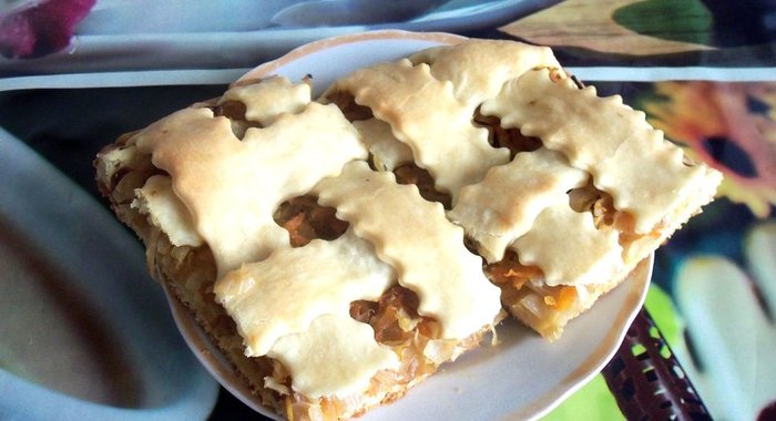 Пирог с капустой без яиц