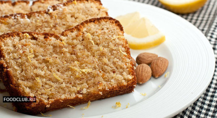 Лимонный кекс с миндалем