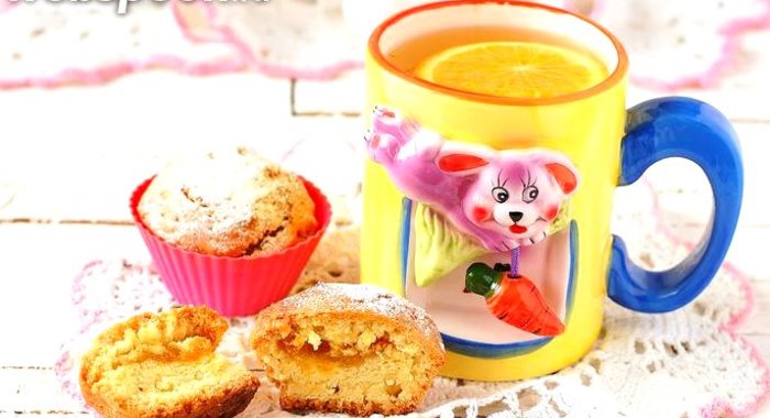 Постные манные кексы с пудингом