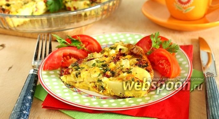 Омлет в духовке с картошкой и сыром