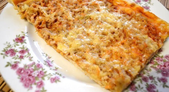 Пицца домашняя с фаршем