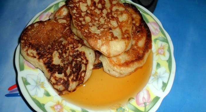 Творожно - яблочные оладьи с корицей