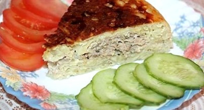 Картофельно-мясная запеканка в мультиварке