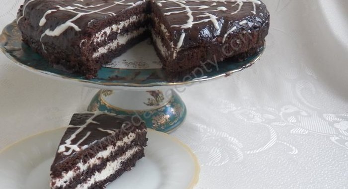 Шоколадно-творожный торт