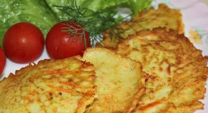 Оладьи из кабачков и картофеля