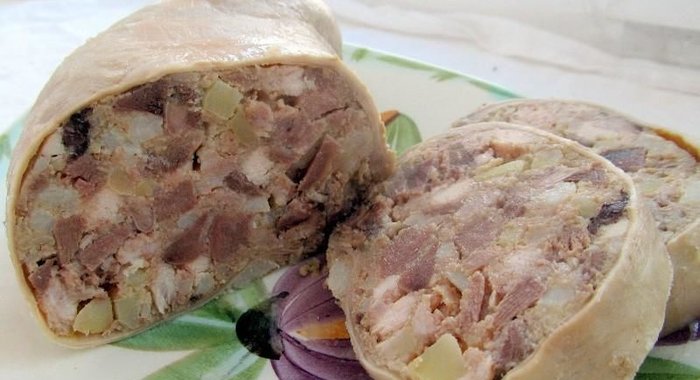 Свиной желудок фаршированный
