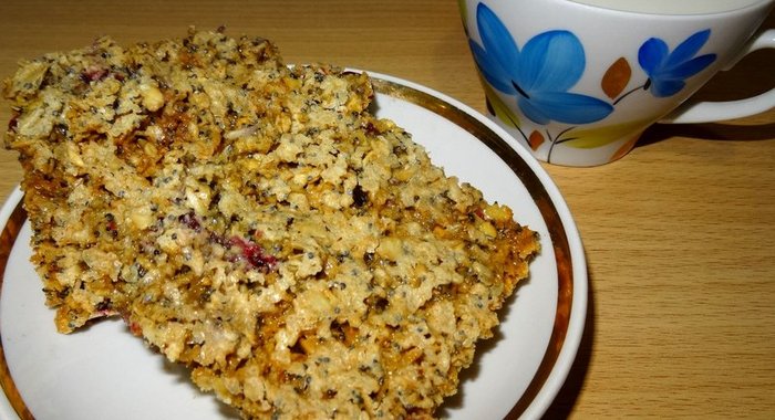 Овсяное печенье с маком и клюквой