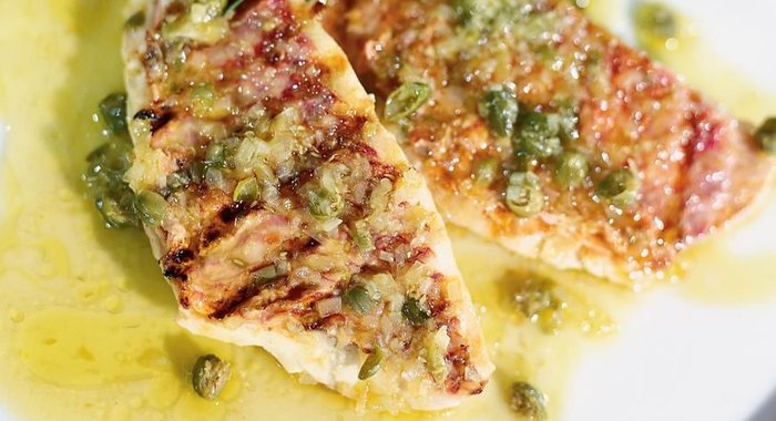 Кефаль под лимонно-апельсиновым маринадом