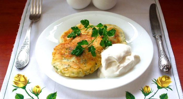 Оладьи с сыром и зеленью