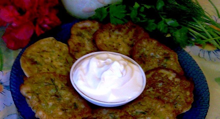 Кабачковые оладушки на кефире