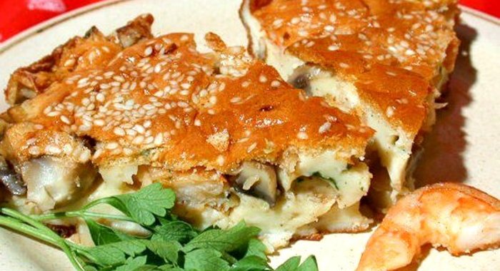 Клафути из креветок с грибами