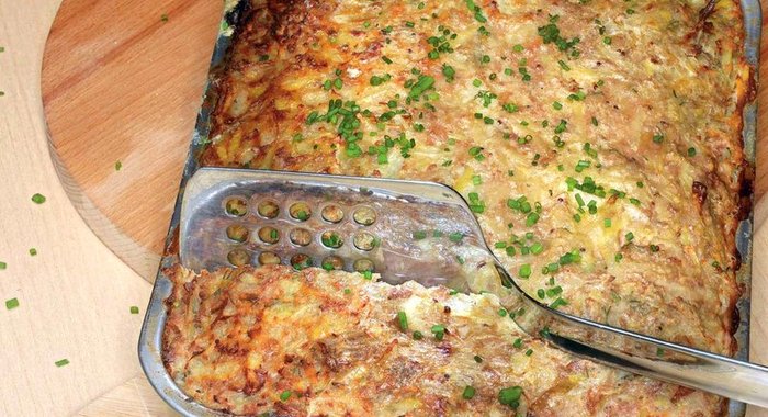 Картофельная запеканка с говядиной и анчоусами