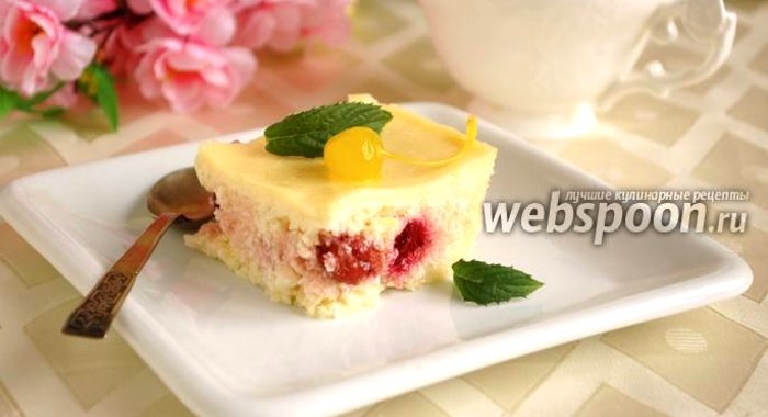 Творожная запеканка с ванильно-сметанной заливкой