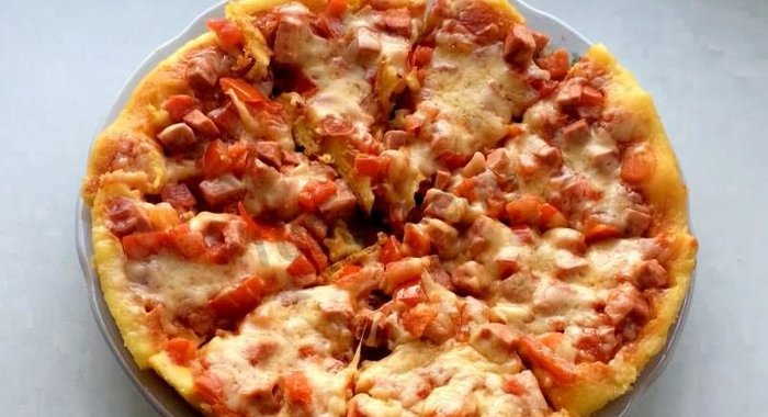 Пицца Минутка на сковороде быстрая и простая