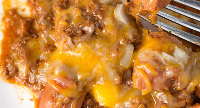 Запеканка с сосисками