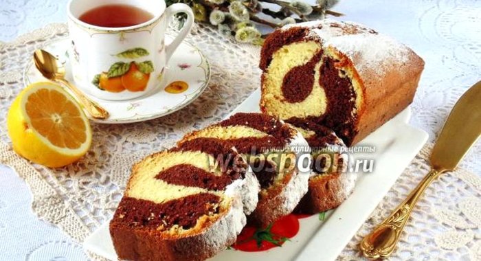 Кекс двухцветный на сметане