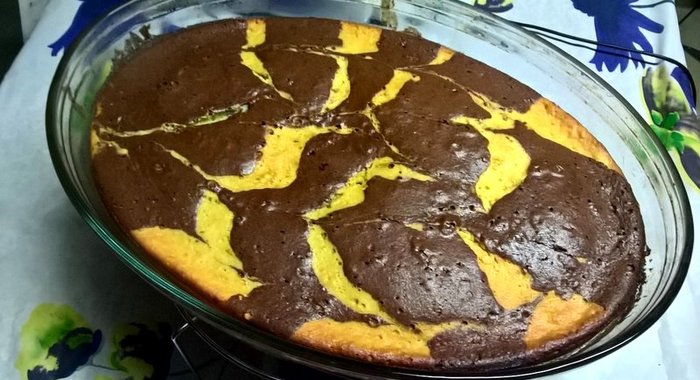 Полосатый шоколадно-апельсиновый кекс