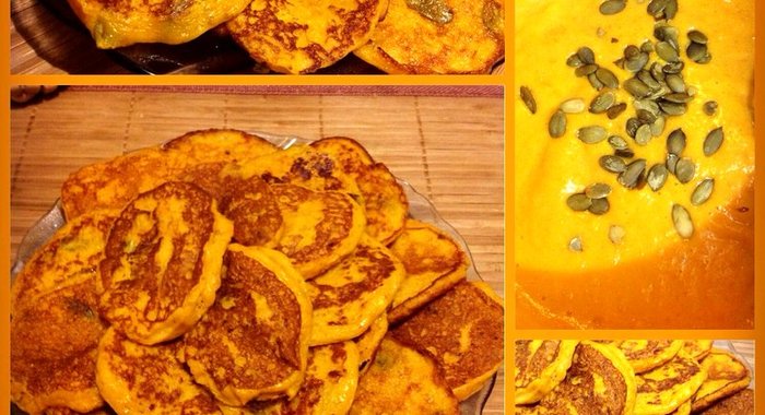 Тыквенные оладьи с отрубями и семечками