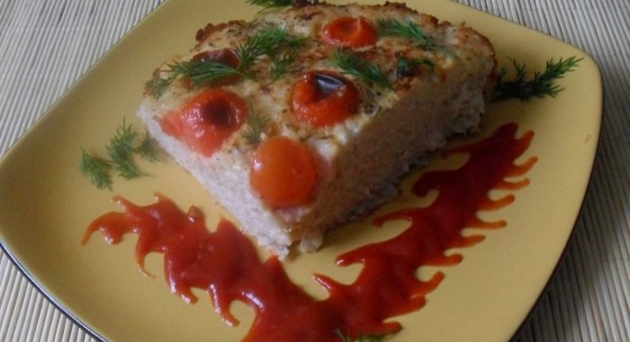 Запеканка из макарон и куриного фарша