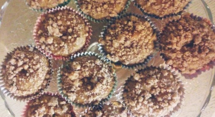 Тыквенные маффины с кремом и грецким орехом