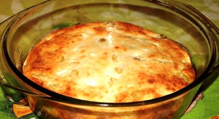 Творожная запеканка с виноградом