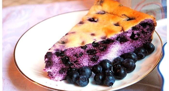 Творожная запеканка с черникой