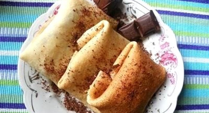 Блины с бананами и шоколадом