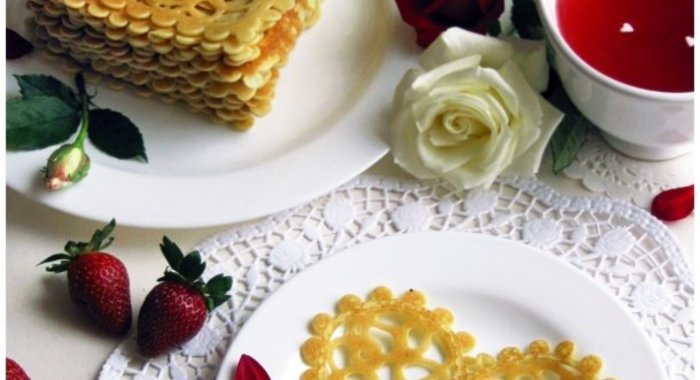 Ажурные блинчики с нотками кокоса «Моя любовь, моя валентинка…»