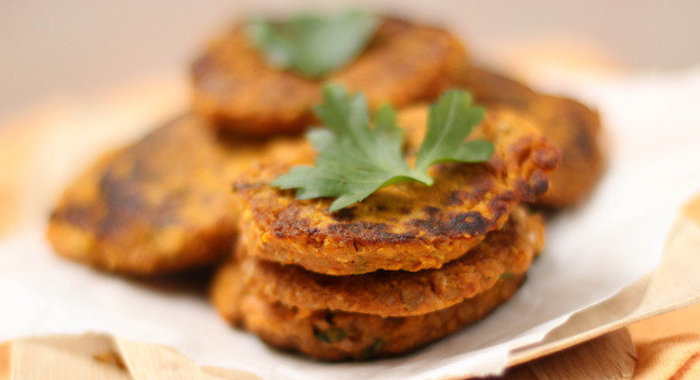 Оладьи из гречки с тыквенным пюре