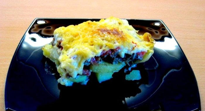 Мясная запеканка с картофелем