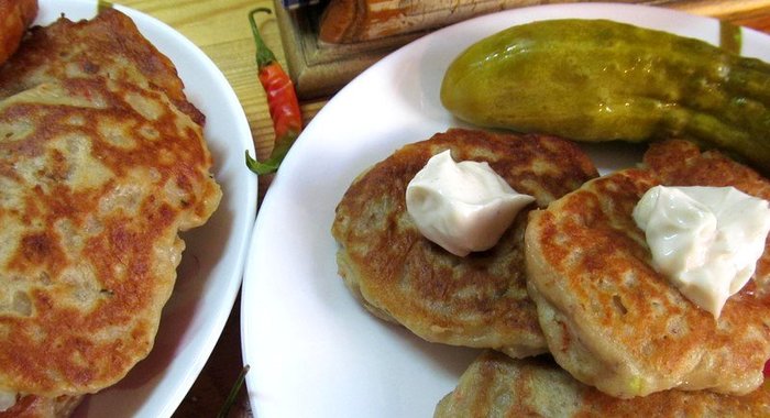 оладьи с говяжьим фаршем