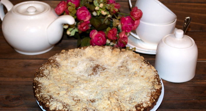 Творожная запеканка с песочным тестом