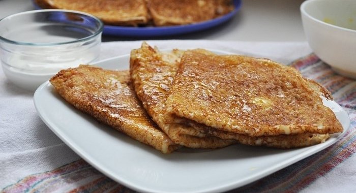 Заварные блины на кефире