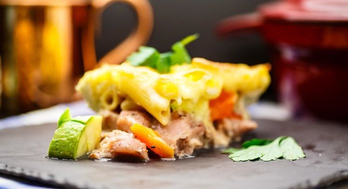 Запеканка из макарон с курицей