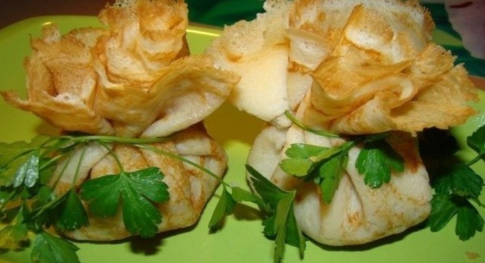 Блины с грибной начинкой