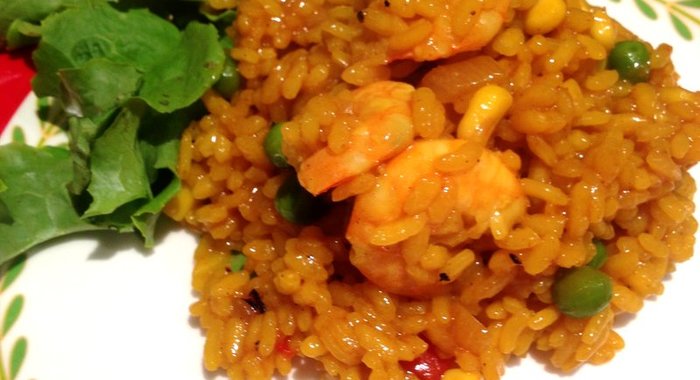 Ризотто с креветками и белым вином