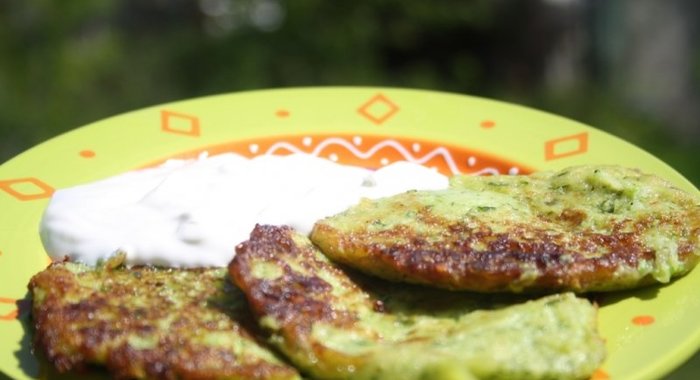 Весенние кабачковые оладьи с сыром сулугуни Самые любимые