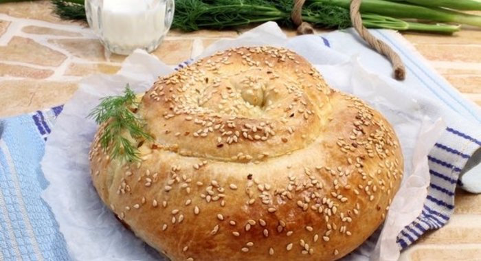 Вертута с творогом и зеленью