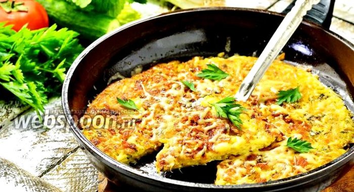 Картофельный пирог на сковороде