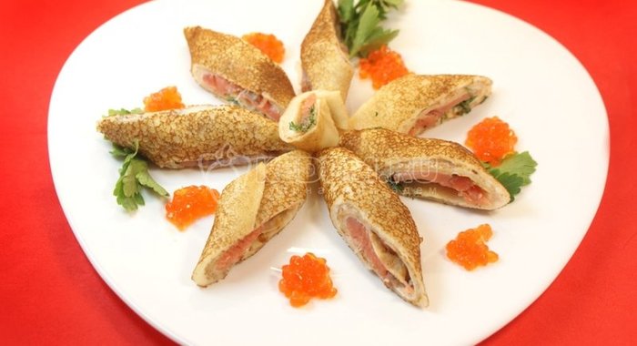 Блины с лососем