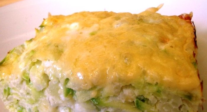 Запеканка из кабачков с рисом